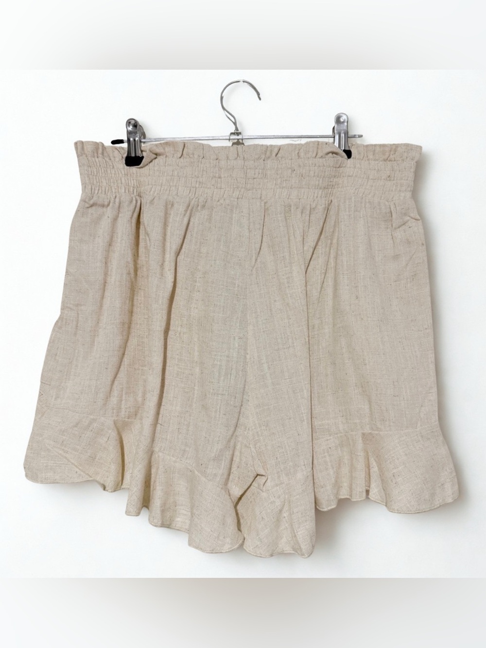 Cream Linen Ruffle Tiered Skort Shorts by UMGEE NWT - Picture 3 of 4